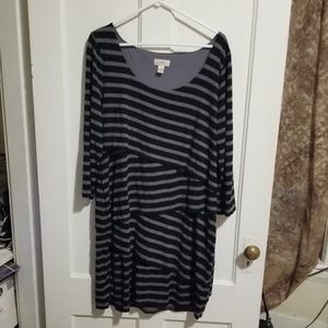 LOFT Dresses - Black and gray striped Loft Dress LOFT Dresses - Black and gray striped Loft Dress